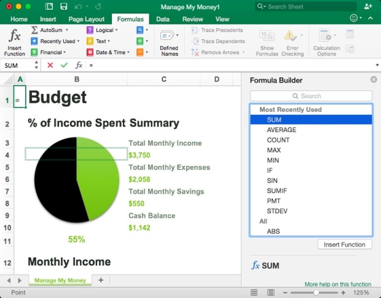 Microsoft excel on mac interface software